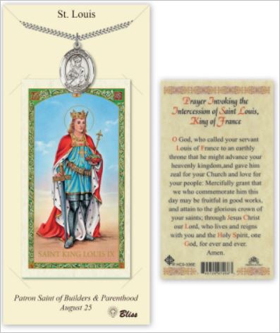 St. Louis Pewter Medal with Laminated Prayer Card, # 67444