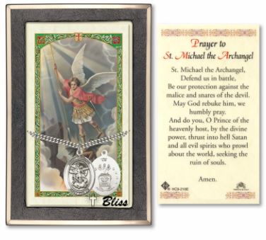 Air Force / St. Michael Medal with Prayer Card, 1" Sterling Silver, # 67485