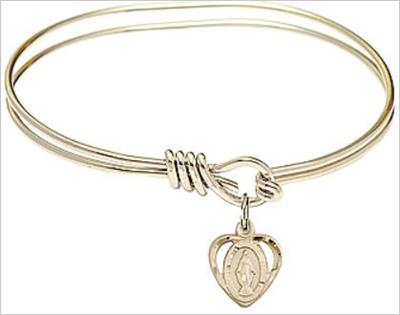 Oval Eye Hook Bangle Bracelet, 5-3/4", Hamilton Gold Finish, Miraculous Charm, # 67646