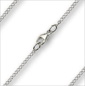 Sterling Silver Curb Chain w/ Clasp, 1.4mm wide, 15", # 55803