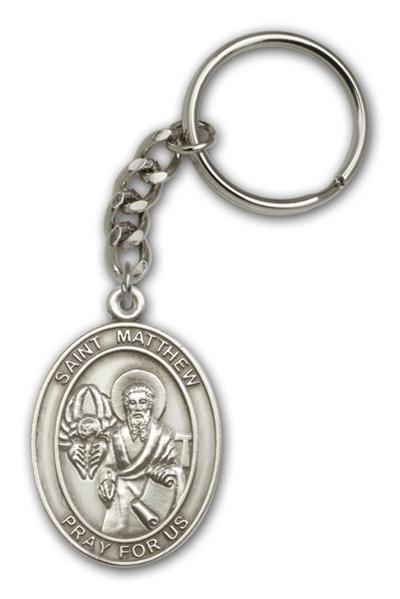 Keychain, St. Matthew, Silver Oxide Finished Pewter, 1-3/8" Medal, #98890