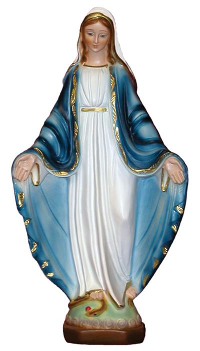 Our Lady of Grace statue, Hand-painted alabaster, Made in Italy, 8.5", 67773