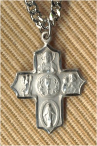 3/4" Chalice Center 4-Way Medal In Sterling, Your Choice of Chain # 10374