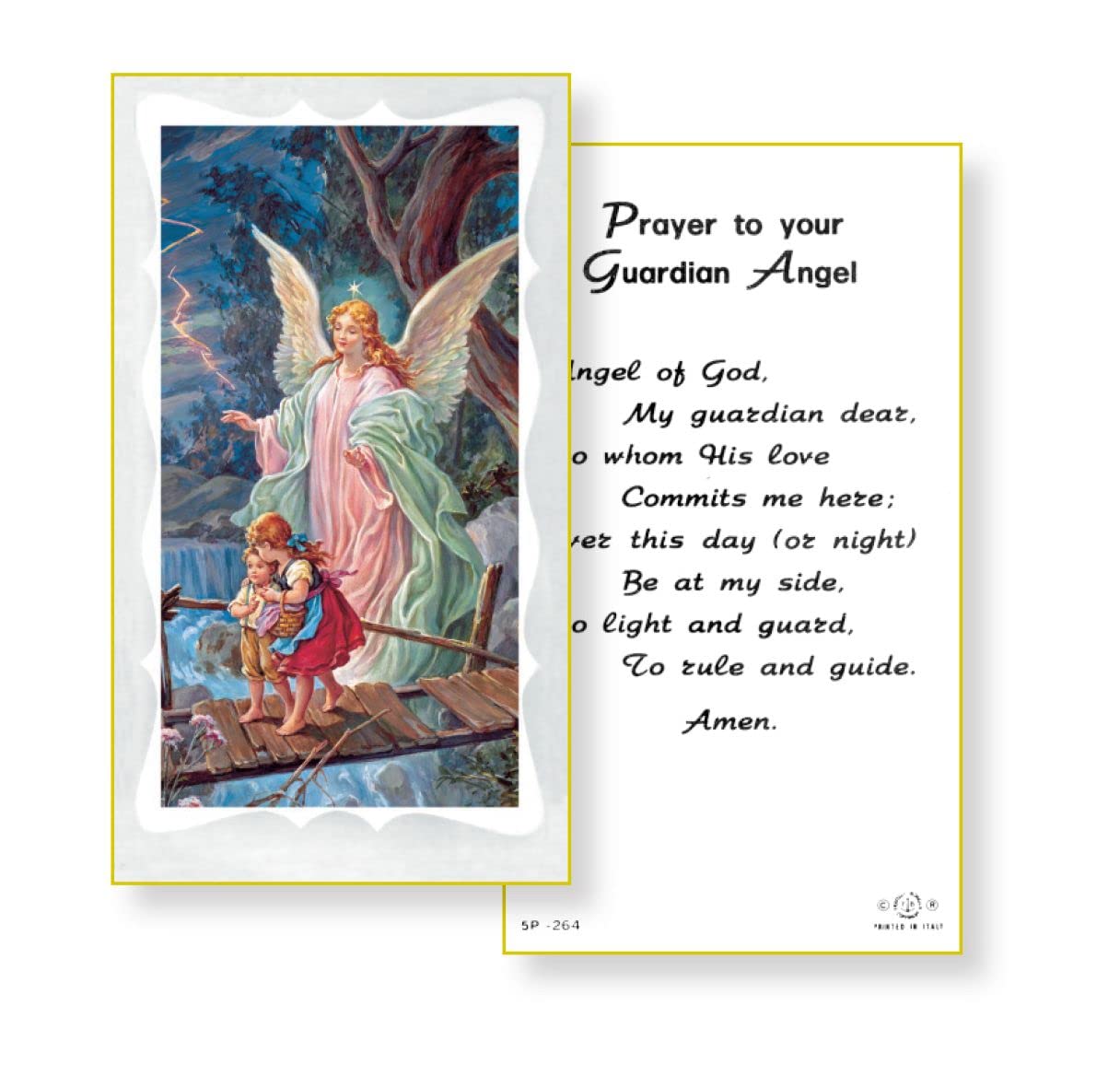 GUARDIAN ANGEL Paper Holy Cards, 2"x4", 100-pack, # 5884
