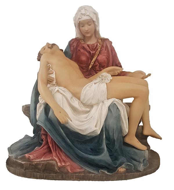 6.25" Pieta Statue in Hand Painted Veronese Resin, # 68041