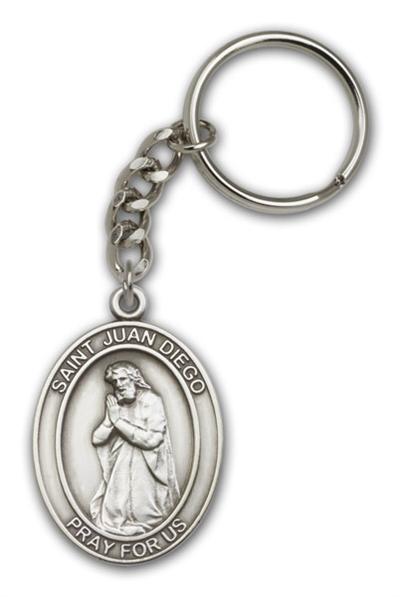 Keychain, St. Juan Diego, Silver Oxide Finished Pewter, 1-3/8" Medal, #98882