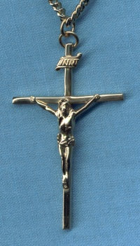 14kt Gold Filled, Crucifix, 1-3/4", your choice of Chain, # 6871