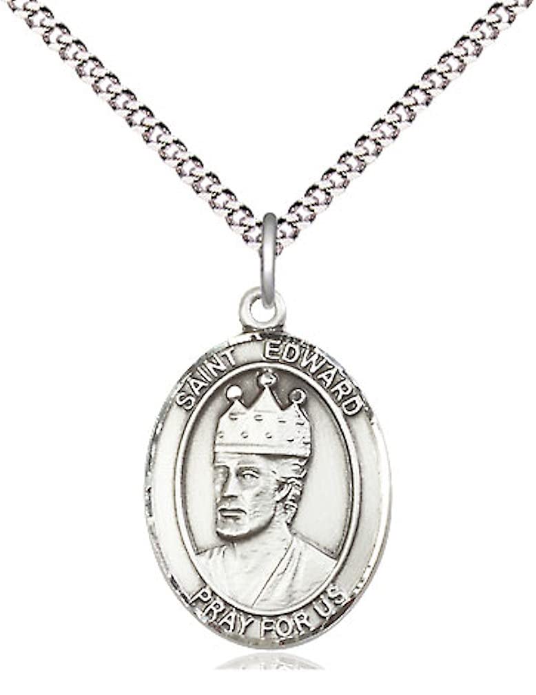 St. Edward the Confessor Medal in Fine Pewter, 3/4" tall, Your Choice of Chain # 17020
