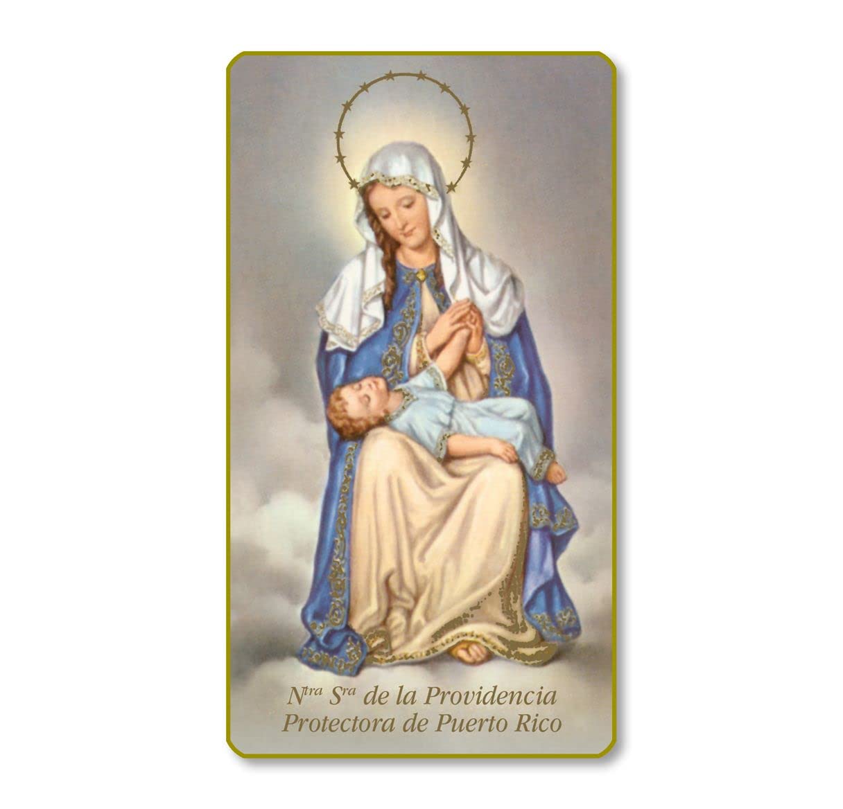 Nuestra Senora de la Providencia Italian Paper Holy Cards, 2"x4", Blank Back, 100-Pack, # 6124