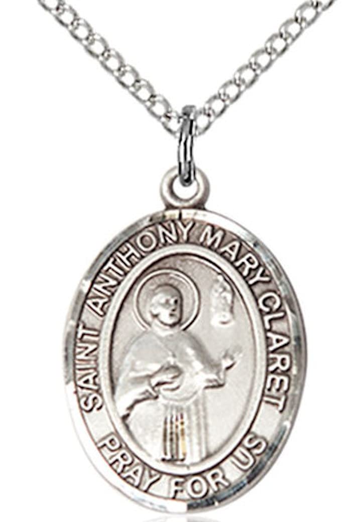 St. Anthony Mary Claret Medal in Fine Pewter, 3/4" tall, Your Choice of Chain # 16956
