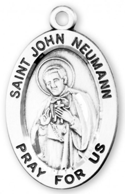 St. John Neumann Sterling Silver Medal, 7/8", Your Choice of Chain, # 6949