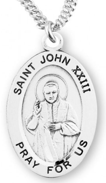 St. John XXIII Sterling Silver Medal, 7/8", Your Choice of Chain, # 6954
