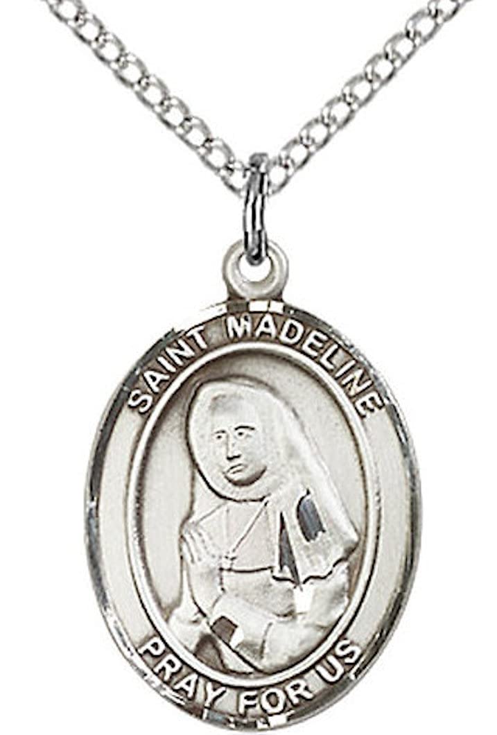 St. Madeline Sophie Barat Medal in Fine Pewter, 3/4" tall, Your Choice of Chain # 17135
