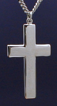 1-7/8" Simple Cross, Sterling Silver, Your Choice of Chain, # 6968