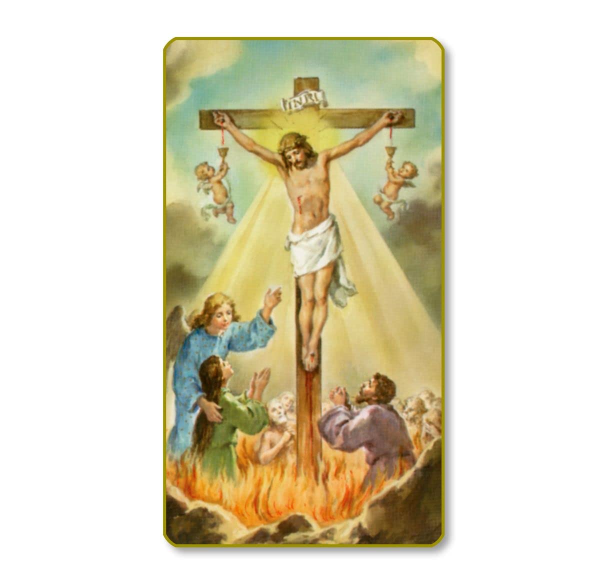 Crucifixion Italian Paper Holy Cards, 2"x4", Blank Back, 100-Pack, # 6151