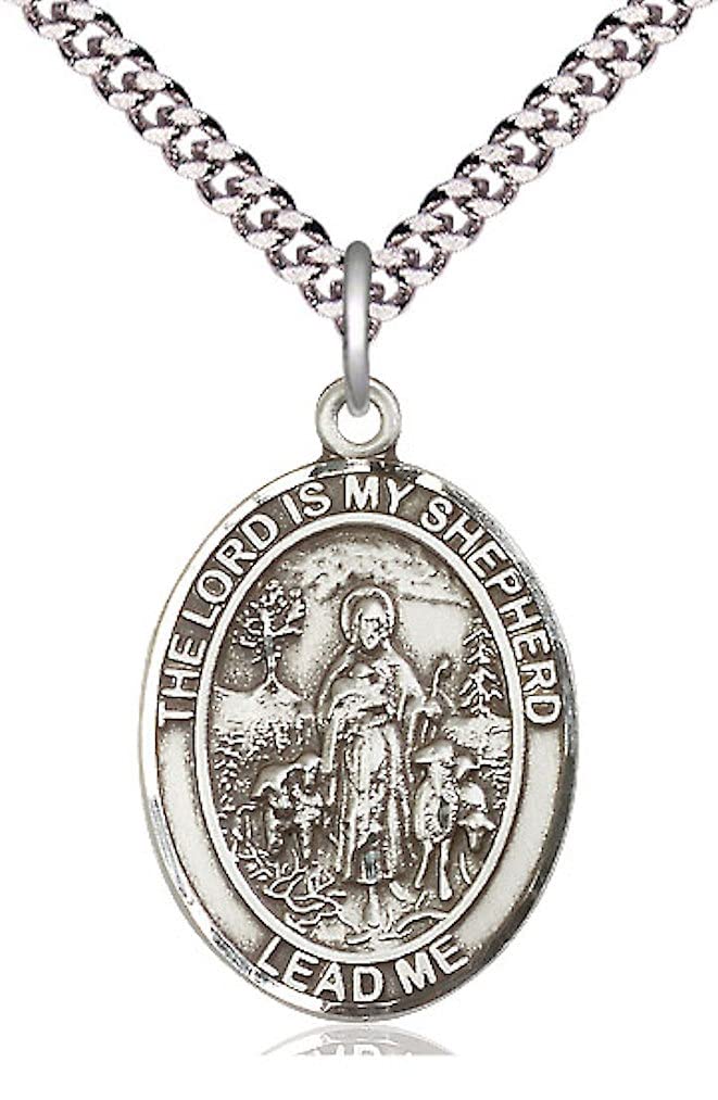 The Lord is My Shepherd Medal Necklace in Fine Pewter, 1", Your Choice of Chain, # 3805
