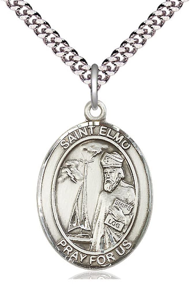St. Elmo Medal in Fine Pewter, 1" tall, Your Choice of Chain, # 5180