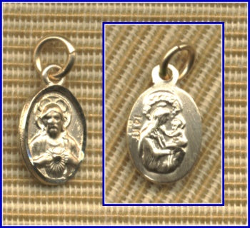 Small 14Kt. Gold Scapular Medal, Free Chain, # 7055