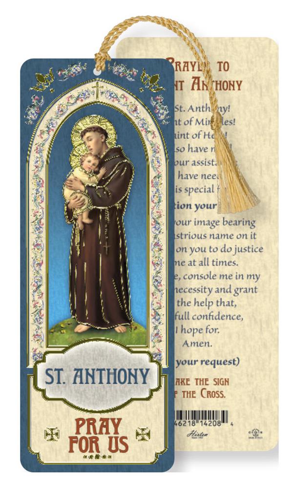 St. Anthony Laminated Gold Foil Bookmark, 10-Pack, # 7108