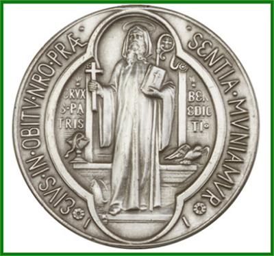 Visor Clip, Silver Oxide Finish, St. Benedict, 1-1/2" tall, # 7138