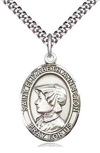 St. Elizabeth Ann Seton Medal in Fine Pewter, 1" tall, Your Choice of Chain, # 5183