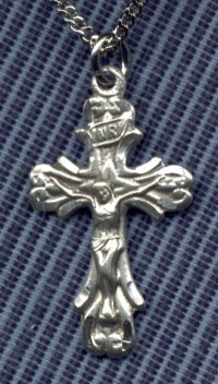 1" Crucifix in Sterling Silver, Your Choice of Chain, # 722