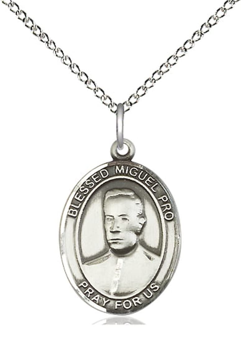 Blessed Miguel Pro Medal in Fine Pewter, 3/4" tall, Your Choice of Chain, # 5682