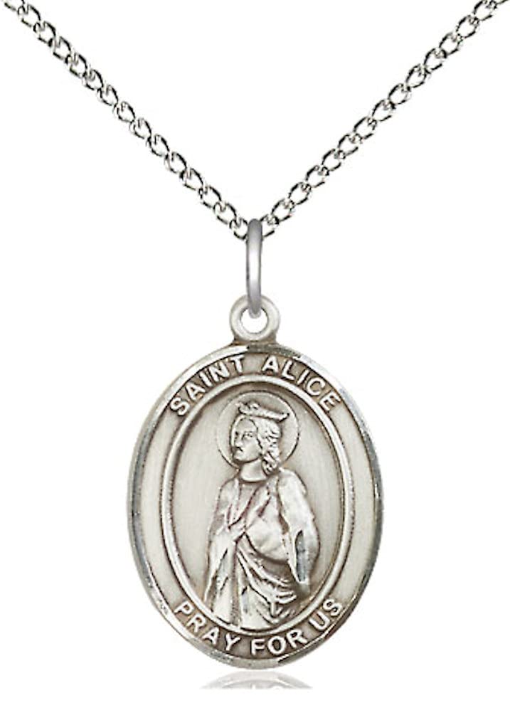 St. Alice Medal in Fine Pewter, 3/4" tall, Your Choice of Chain, # 5730