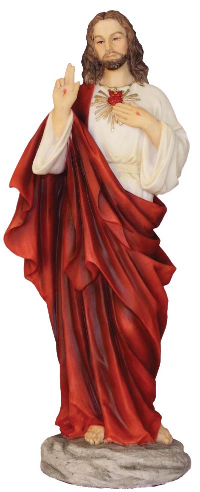 Sacred Heart of Jesus, 10", Full Color Resin, # 7352