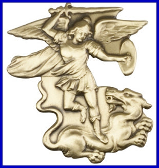 Keychain, Bronze Oxide, St. Michael, 2", # 7354