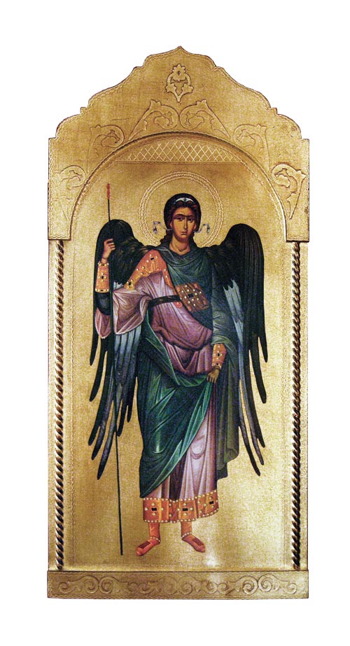 Archangel Michael Florentine plaque, 21 x 45", Made in Italy, # 7382