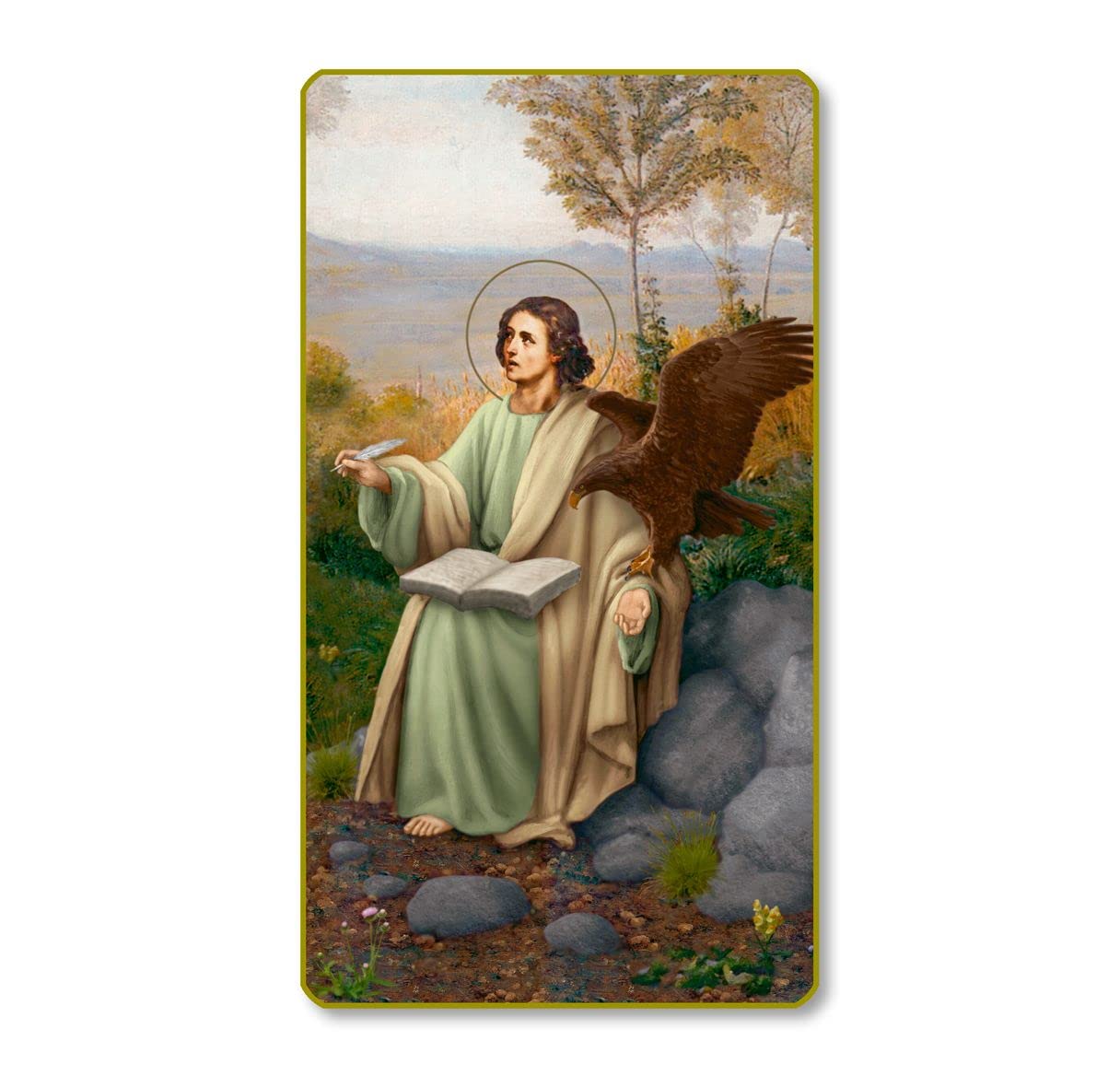 St. John the Evangelist Italian Paper Holy Cards, 2"x4", Blank Back, 100-Pack, # 6218