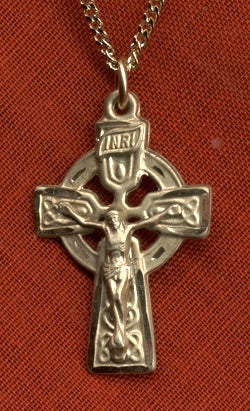 1" Celtic Crucifix 14kt Gold Filled, Your Choice of Chain, # 7562