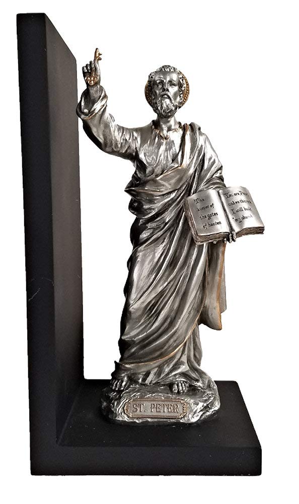 9.5" St. Peter Book End, Pewter Finish, # 8284