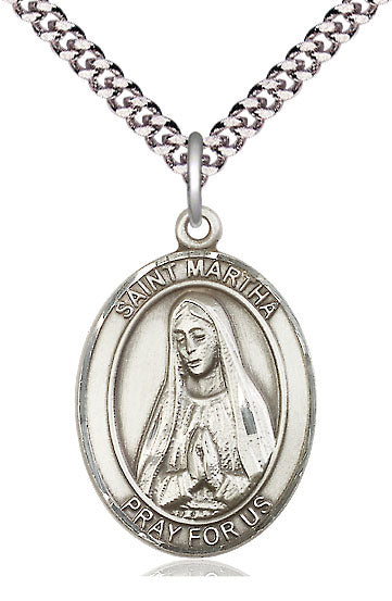 St. Martha Medal, Sterling Silver, 3/4", 18" Chain, # 7681-sale