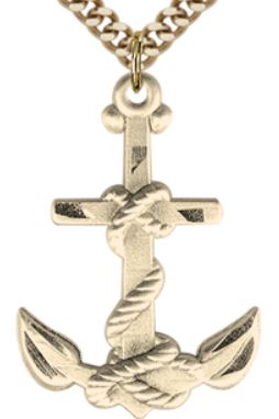 Mariners Cross, 14kt Gold Filled, 1-1/4", Your Choice of Chain, # 7798
