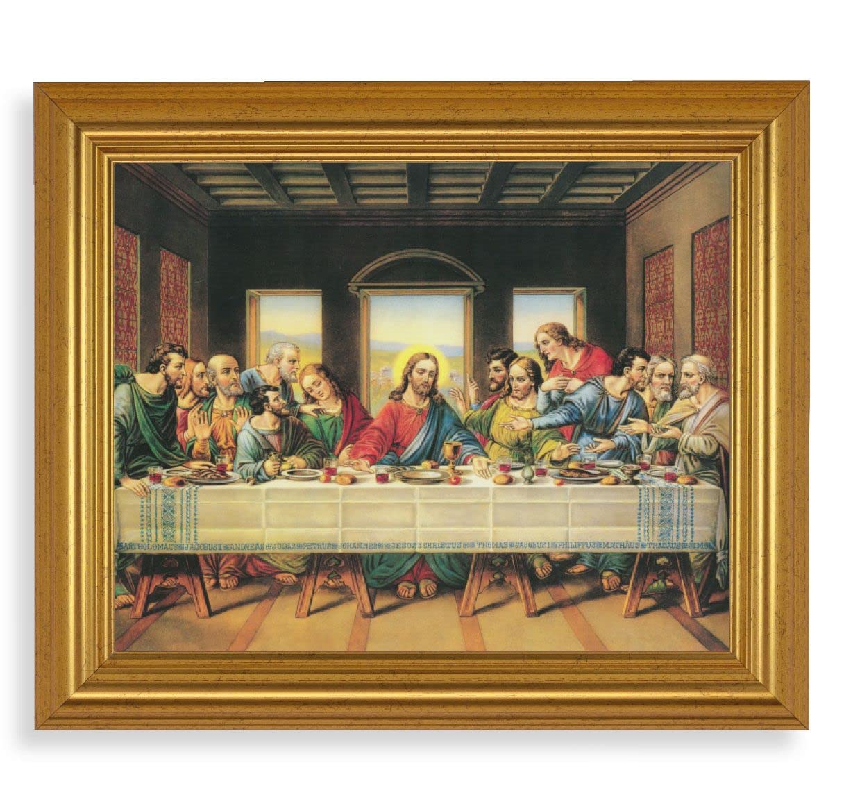 Last Supper, 10"x12" Gold-Leaf Finished Classic Frame, Italian Print on Artboard # 27310