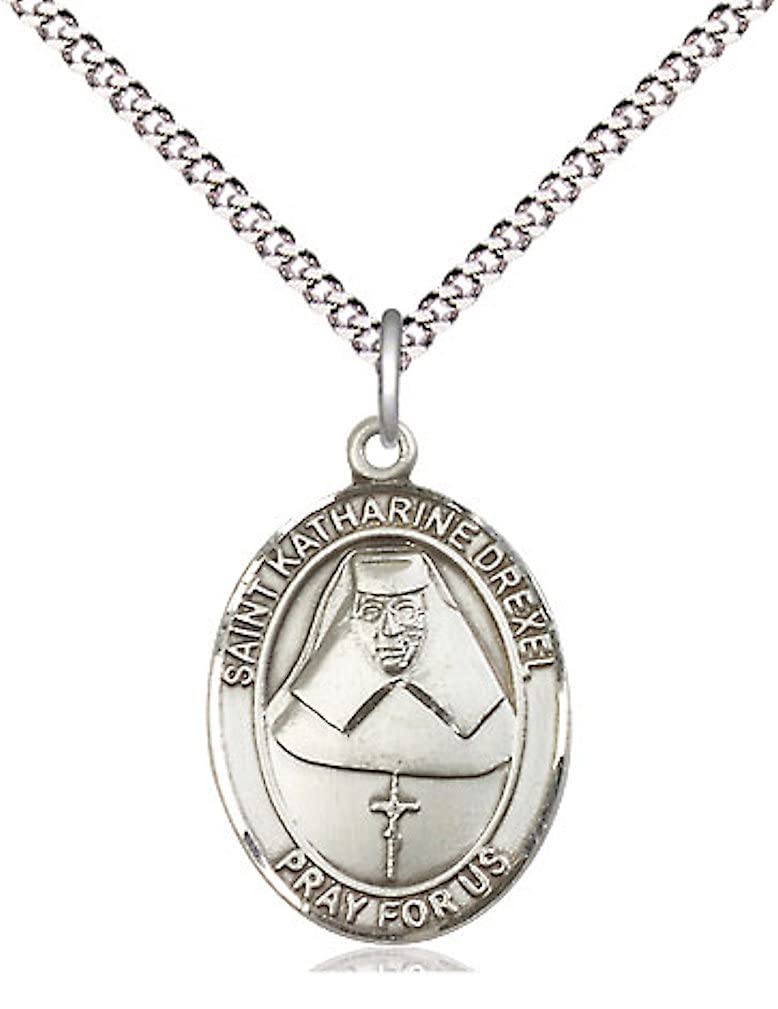 St. Katharine Drexel Medal in Fine Pewter, 3/4" tall, Your Choice of Chain # 17117
