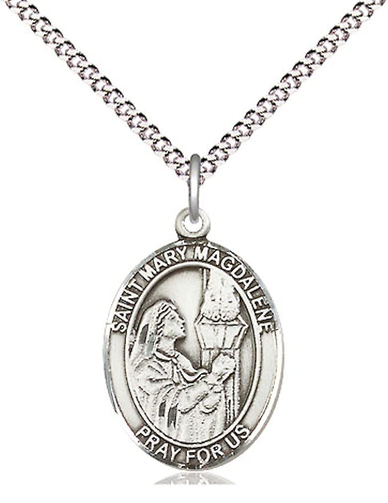 St. Mary Magdalene Medal in Fine Pewter, 3/4" tall, Your Choice of Chain # 17153