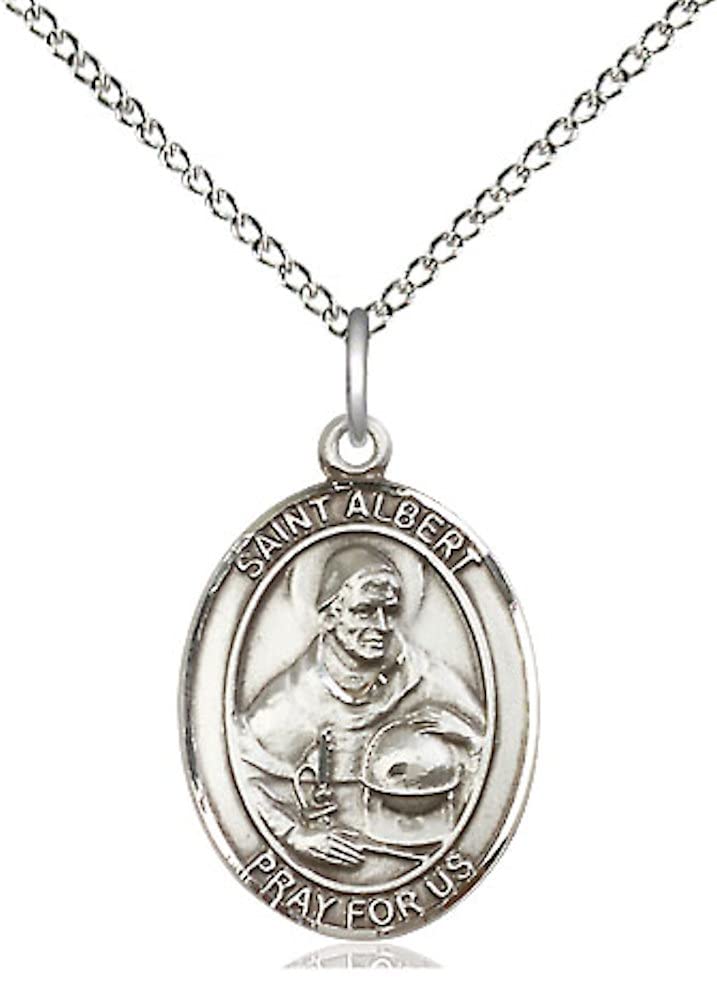 St. Albert the Great Medal in Fine Pewter, 3/4" tall, Your Choice of Chain, # 5727