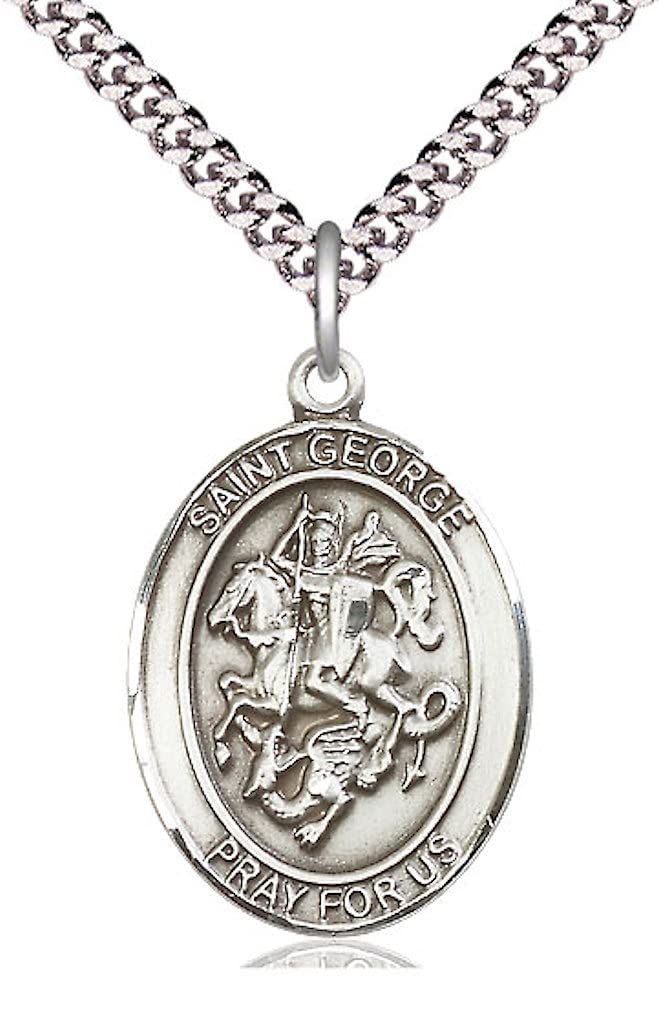 St. George Medal in Fine Pewter, 1" tall, Your Choice of Chain, # 5226