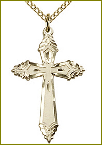 1-1/8" Cross, 14kt Gold Filled, Your Choice of Chain, # 8034