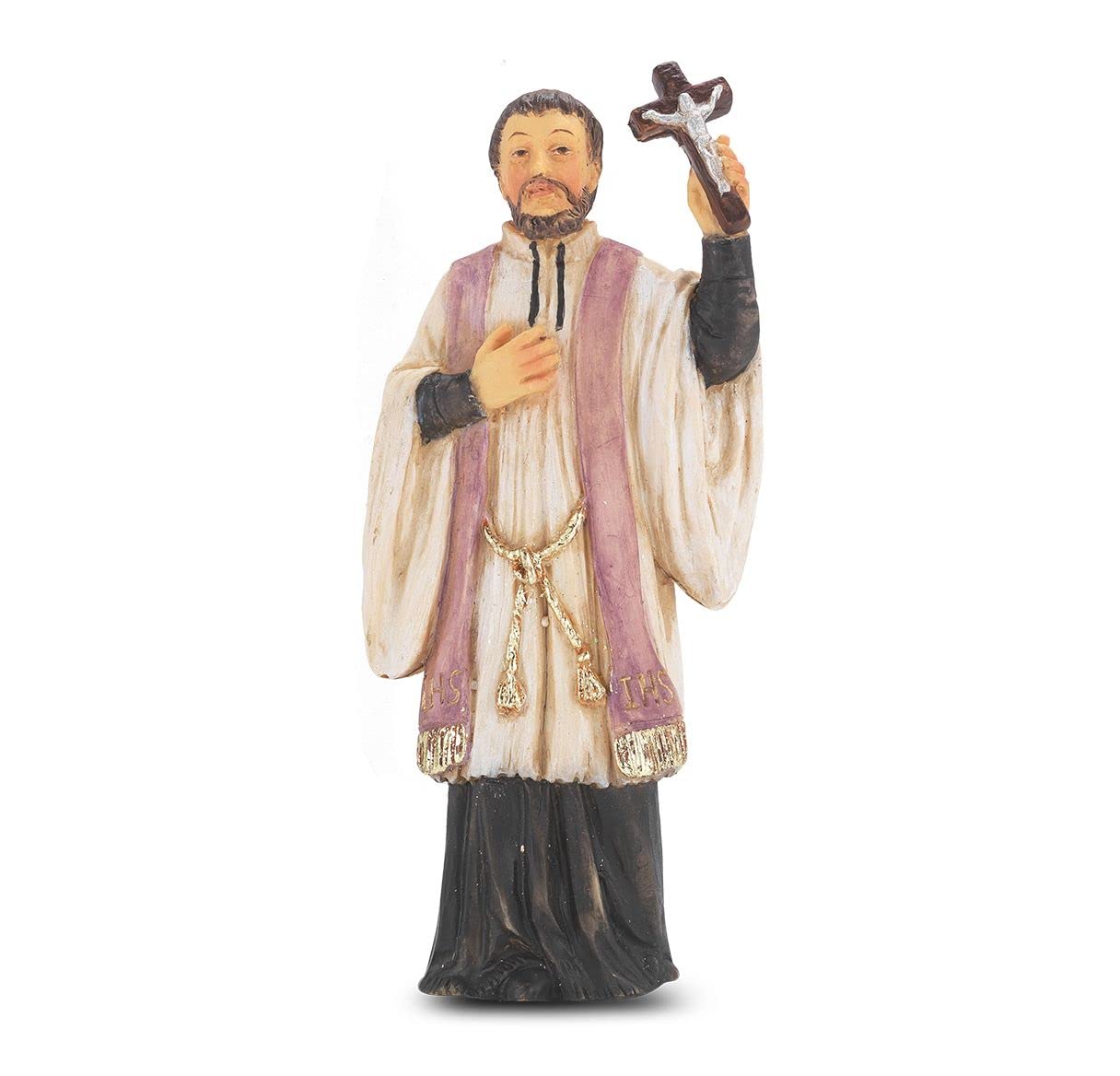 4" Full Color Resin Statue, St. Francis Xavier, # 65381