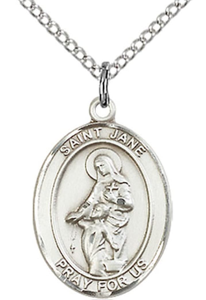 St. Jane of Valois Medal in Fine Pewter, 3/4" tall, Your Choice of Chain # 17075
