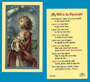 My Gift To The Christchild Laminated Holy Card, 25-Pack, # 59054