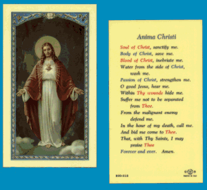 Anima Christi Laminated Holy Card, 25-Pack, # 99571
