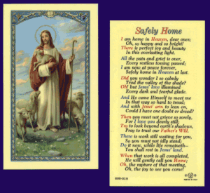Safely Home: Laminated Holy Card, # 99981