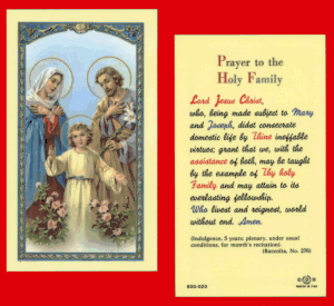 Prayer To The Holy Family: Laminated Holy Card, # 99833