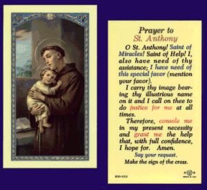 Prayer To St. Anthony: Laminated Holy Card, # 99804
