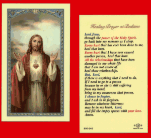 Healing Prayer At Bedtime Laminated Holy Card, 25-Pack, # 99722
